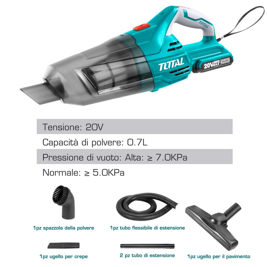 Aspirapolvere 0.7L - One Battery TVLI2001