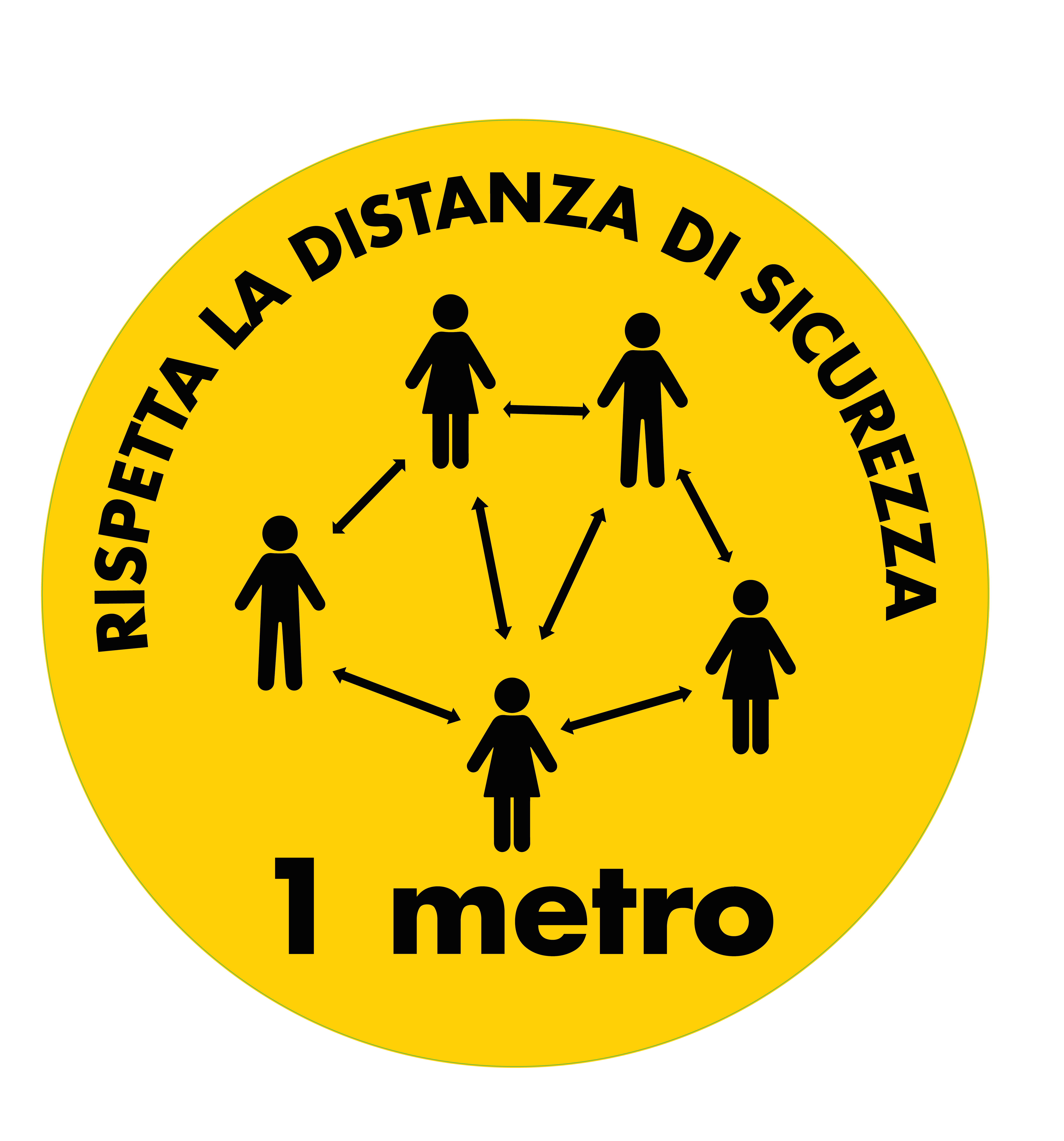 Disco da pavimento 500m  Rispetta la distanza di sicurezza