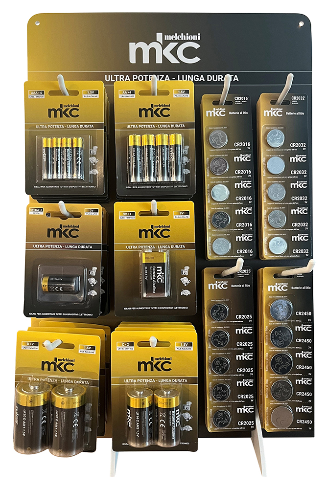 ESPOSITORE COMPLETO BATTERIE MKC da 120 BLISTER