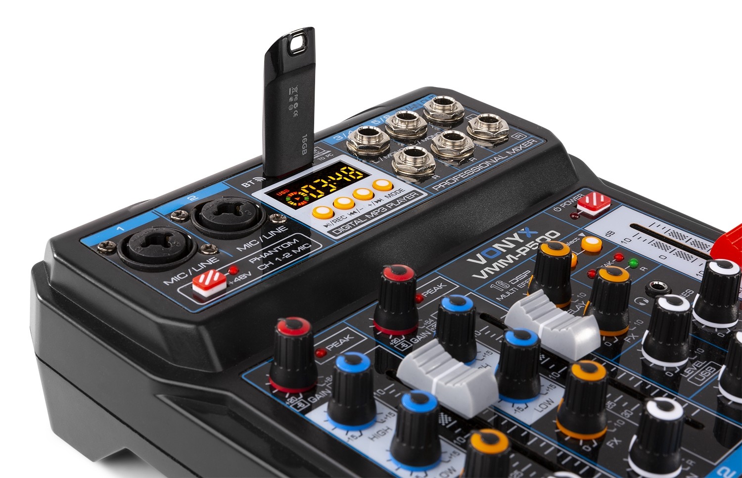 Mixer Audio a 4 canali con DSP / USB MP3 / Bluetooth, Mod. VMM-P500