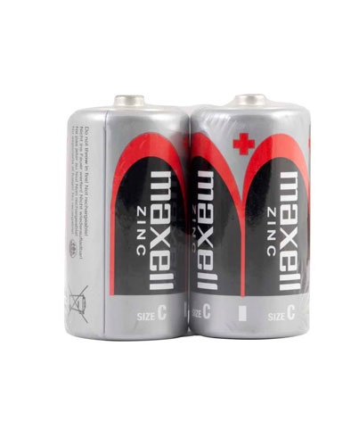 Batteria C zinco carbone MAXELL 2pc. shrink R14