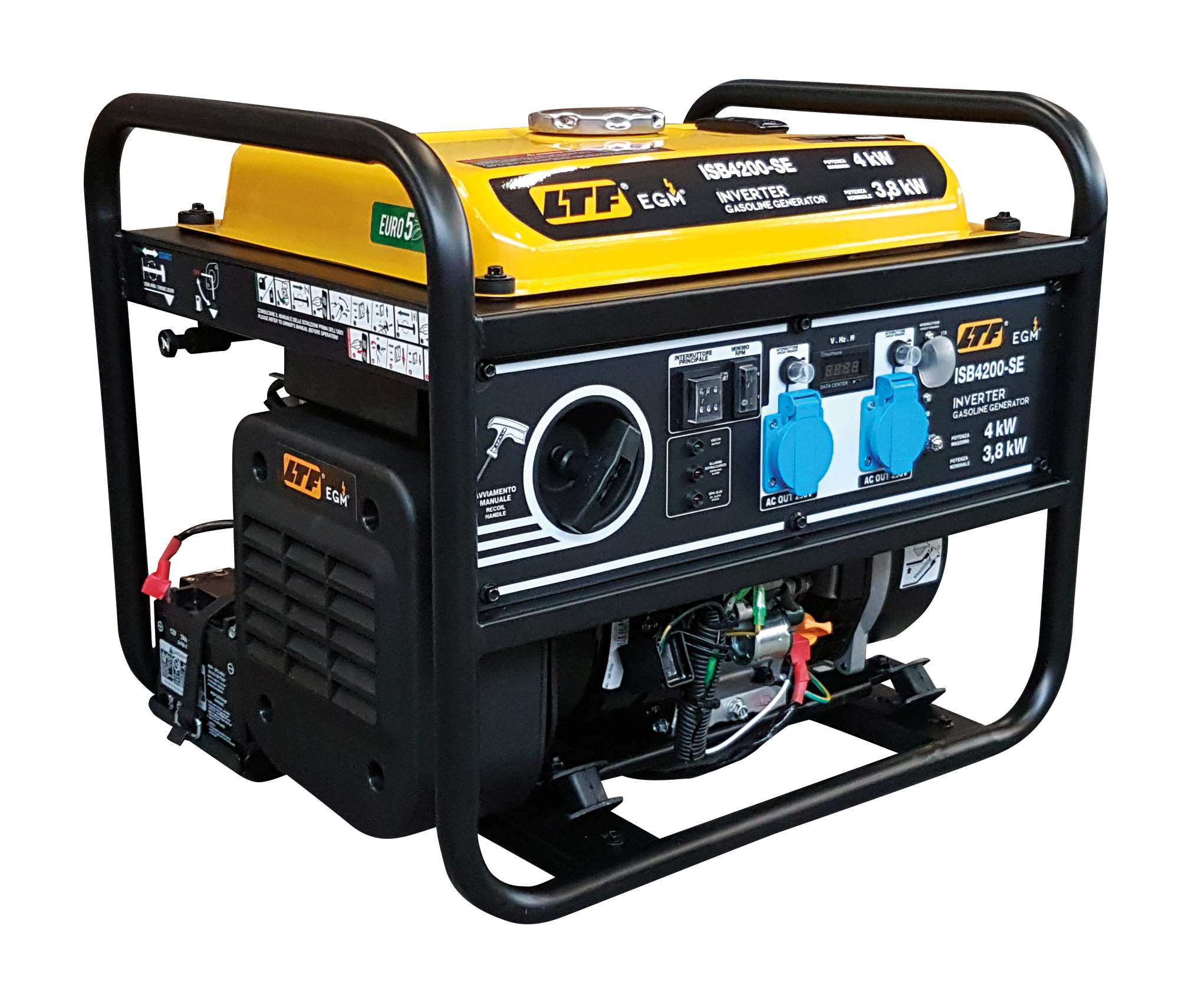 Generatore inverter portatile a benzina 3,8 kW, monofase, avviamento elettrico EGM ISB4200-SE