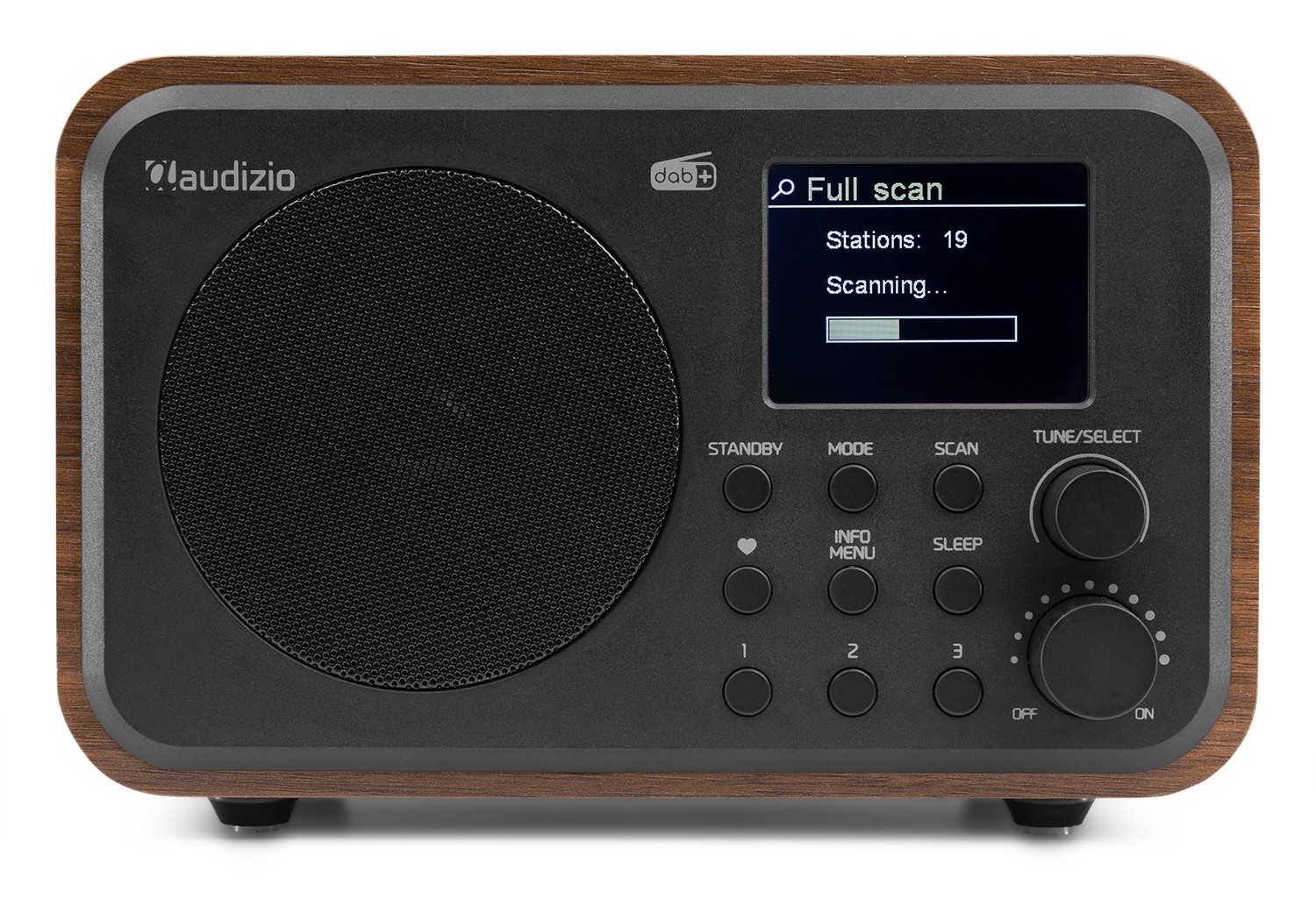 Milano, Radio DAB+/FM con batteria ricaricabile, BT e display, colore noce