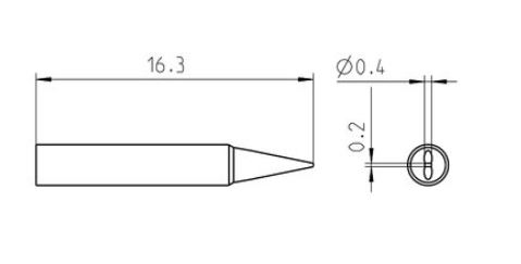 RT Pico Punta saldante, Ø 0,4 x  0,2 mm T0050102399 Weller