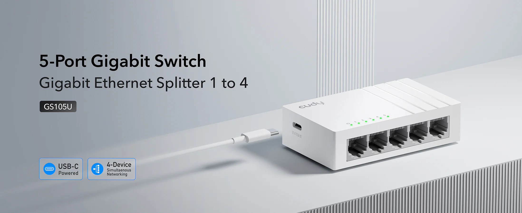 GS105U - 5-Port Gigabit Switch with USB-C