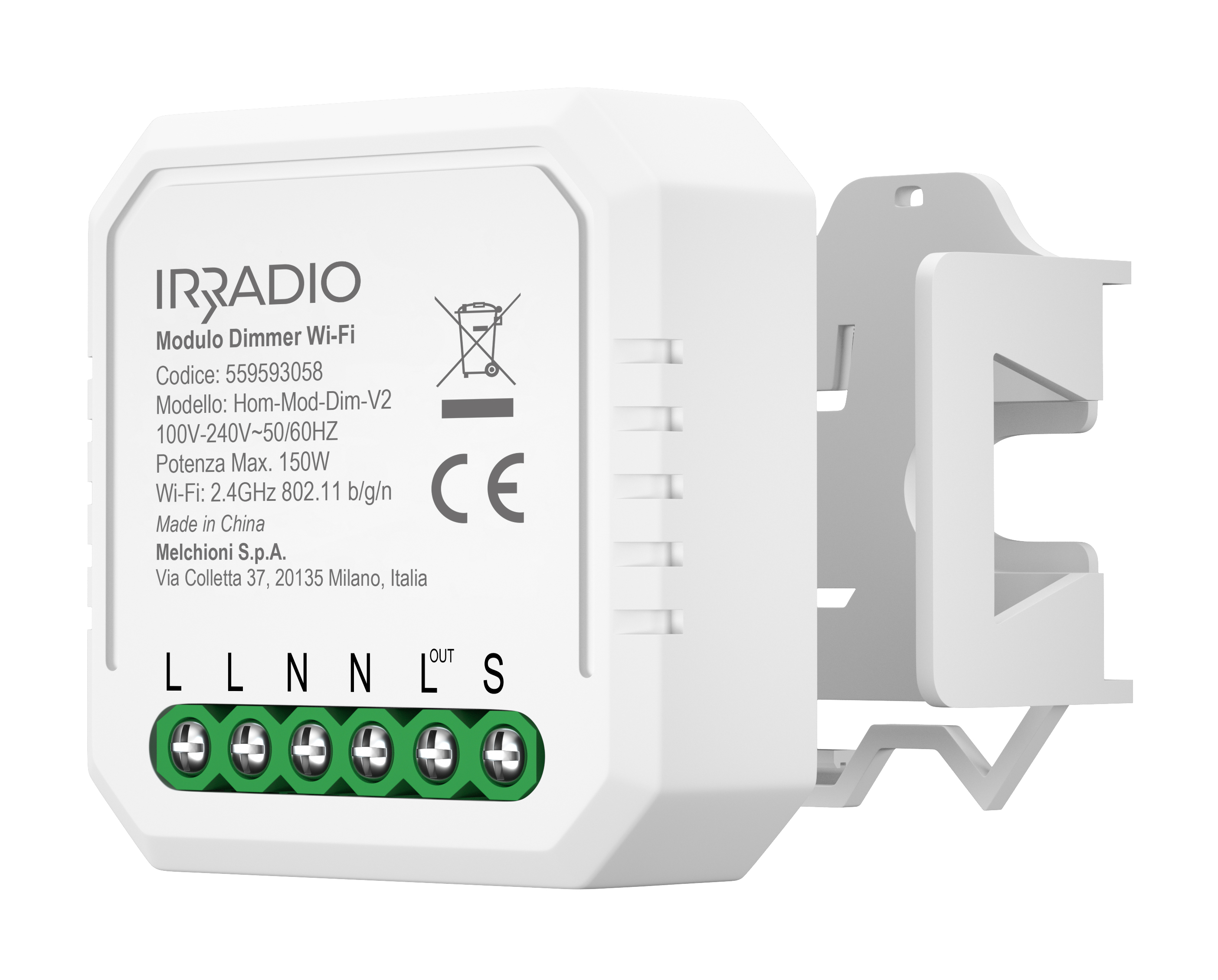 Hom-Mod-Dim-V2 Modulo dimmer 150W da incasso WiFi