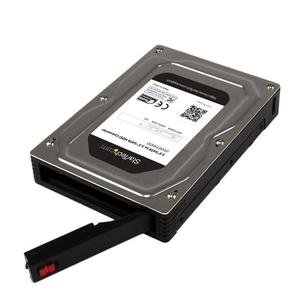 Startech.com 25SAT35HDD Box esterno adattatore per dischi rigidi SATA da 2,5" a 3,5" in alluminio con altezza massima SSD/HDD di 12,5 mm