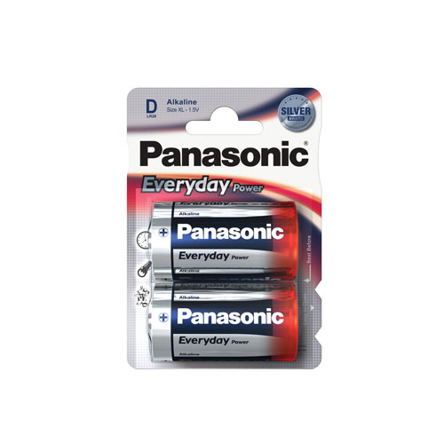 PANASONIC D everyday batteria alcalina D in blister da 2 pile