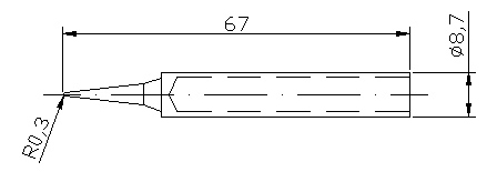 N6-2 10 Punte a spillo da 0,3mm per saldatore MK-728/40W