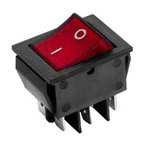 Interruttore A Bilanciere 16A-250V Bipolare Rosso INT/2280H-I
