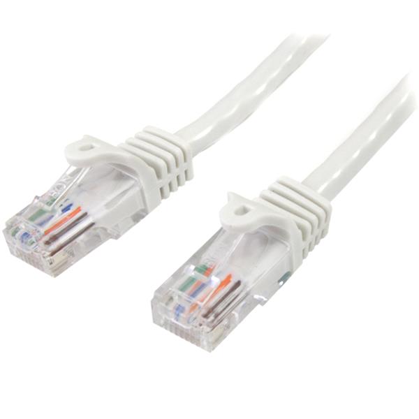 Startech.com 45PAT7MWH Cavo di Rete da 7m Bianco Cat5e Ethernet RJ45 Antigroviglio - Cavo Patch Snagless