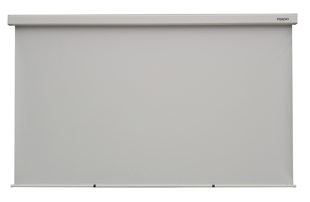Schermo Motorizzato 240x135cm con tela bianca e retro nero, formato 16:9, Mod. IR-S4242RN