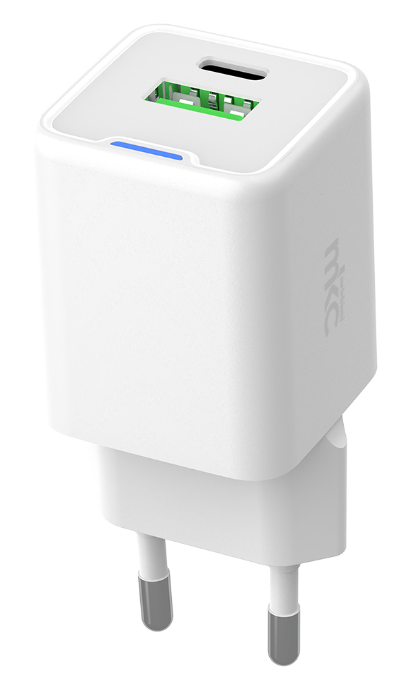 Caricabatterie USB GAN 35W PD 1 USB-C + 1 USB-A Bianco