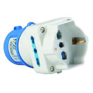 Adat. Da Spina 2P+T 16A 230V A Schuko Bip. E 2 Prese Bipasso 16A AD/VB731-C