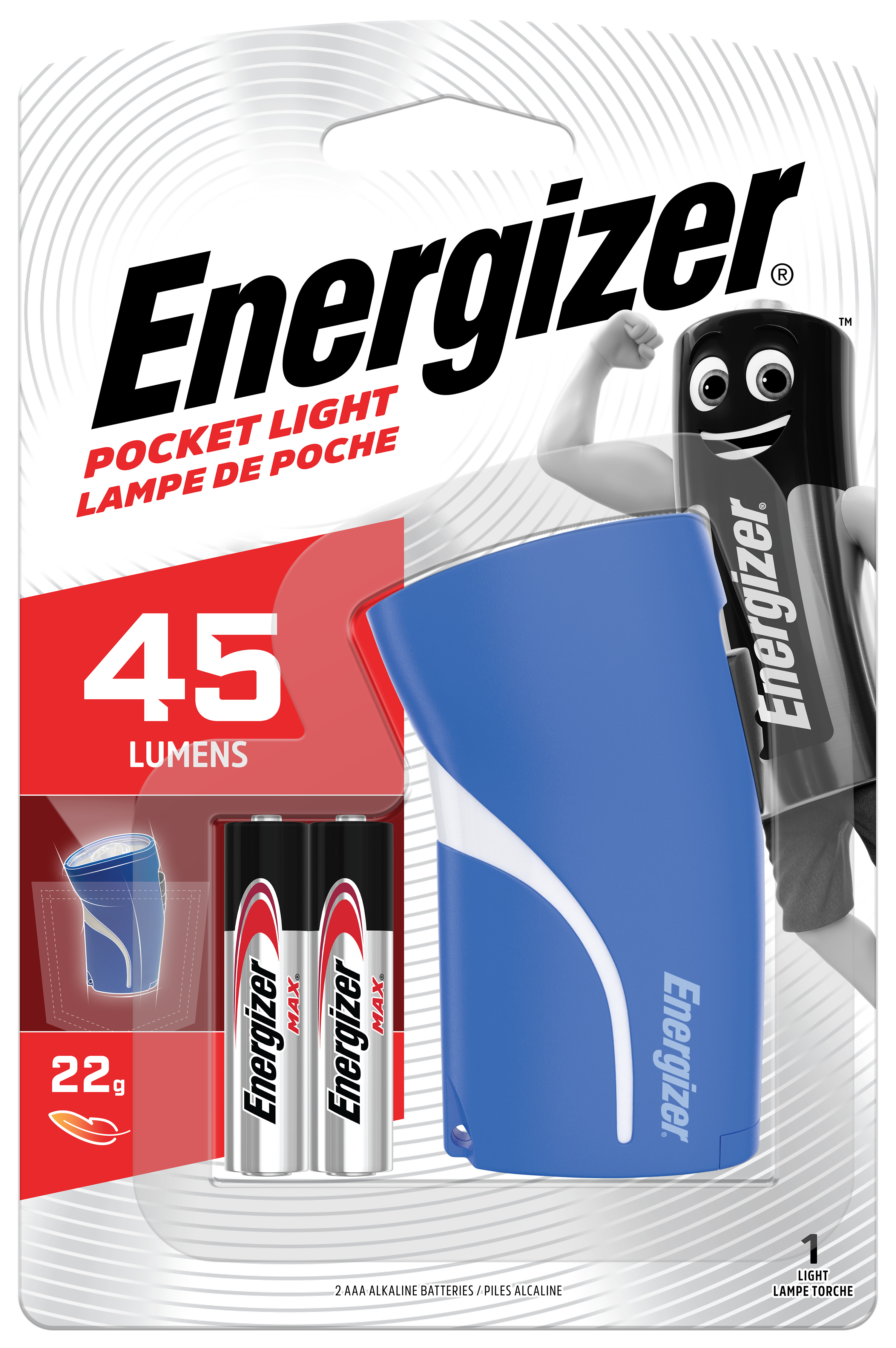 ENERGIZER EU Pocket Light 45 lumens 3 AAA ,tray