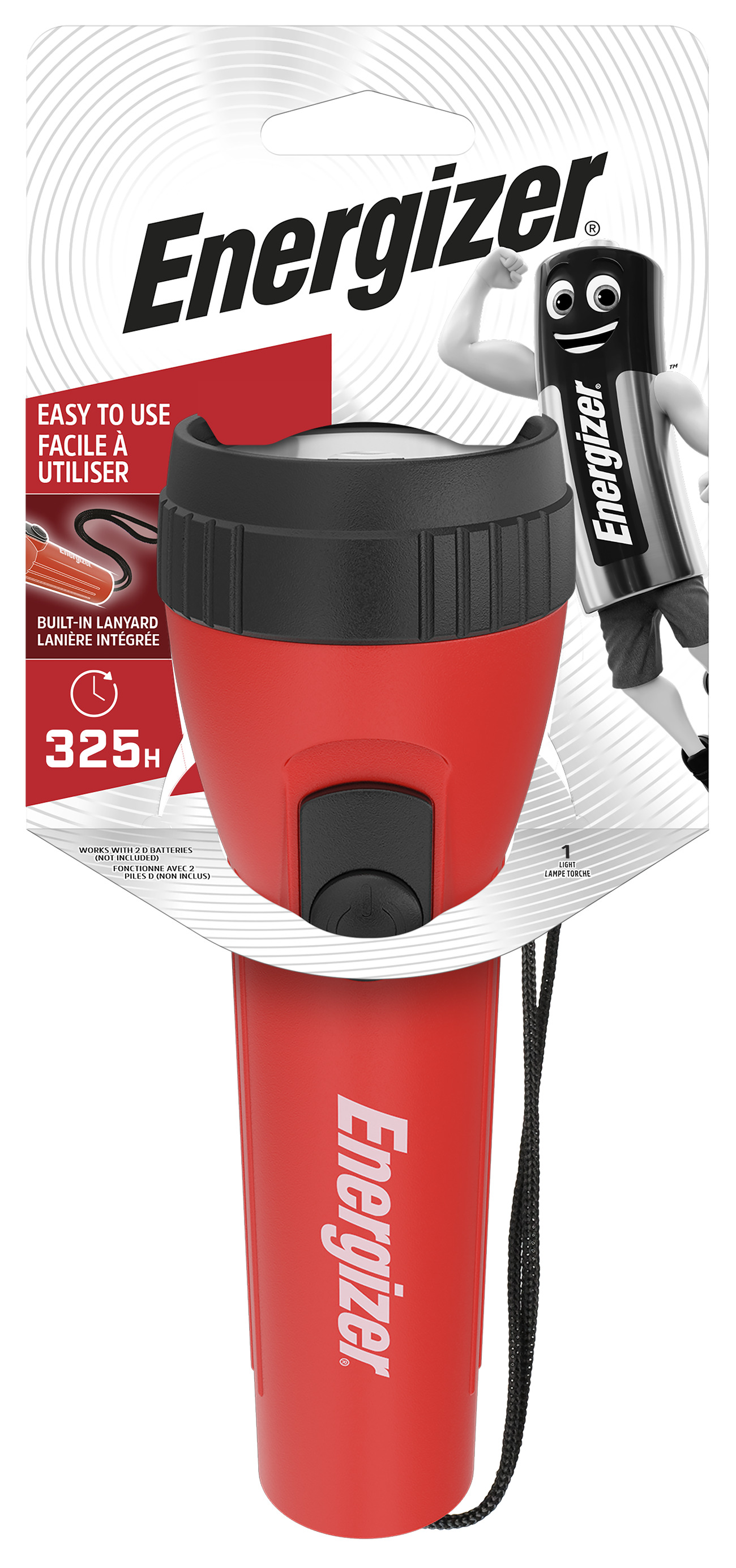 ENERGIZER Plastic Light 25 lumens, 2D tray