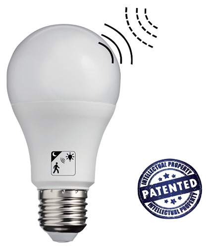 Lampadina GOCCIA 9W E27 con sensore day night e movimento MKC Light