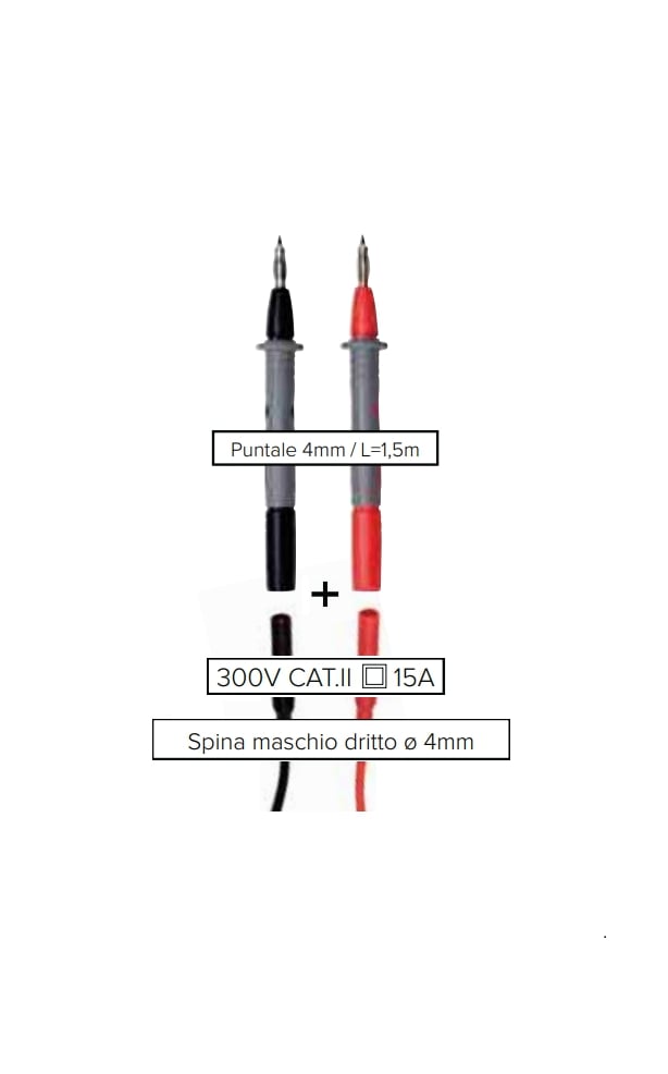 Puntale 4mm Cavo Dritto (RN) BL AMRA Chauvin Arnoux P01295475Z