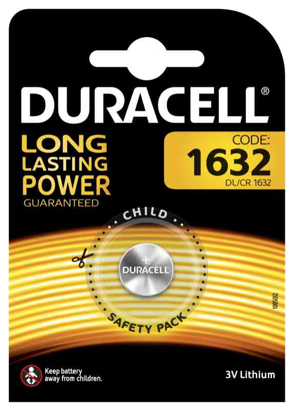 Batteria Duracell electronics 1632 in blister da 1 pila