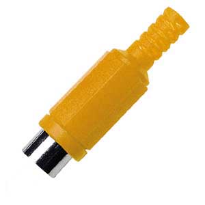 Presa Volante Coassiale Con Guidacavo Giallo RCA/399G-C