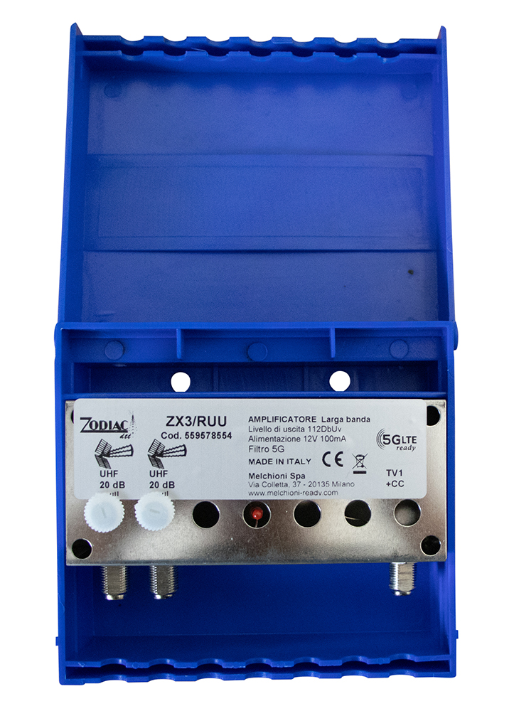 ZX3/RUU - Amplificatore DVB-T2  5G Free da palo con 2 ingressi in banda UHF