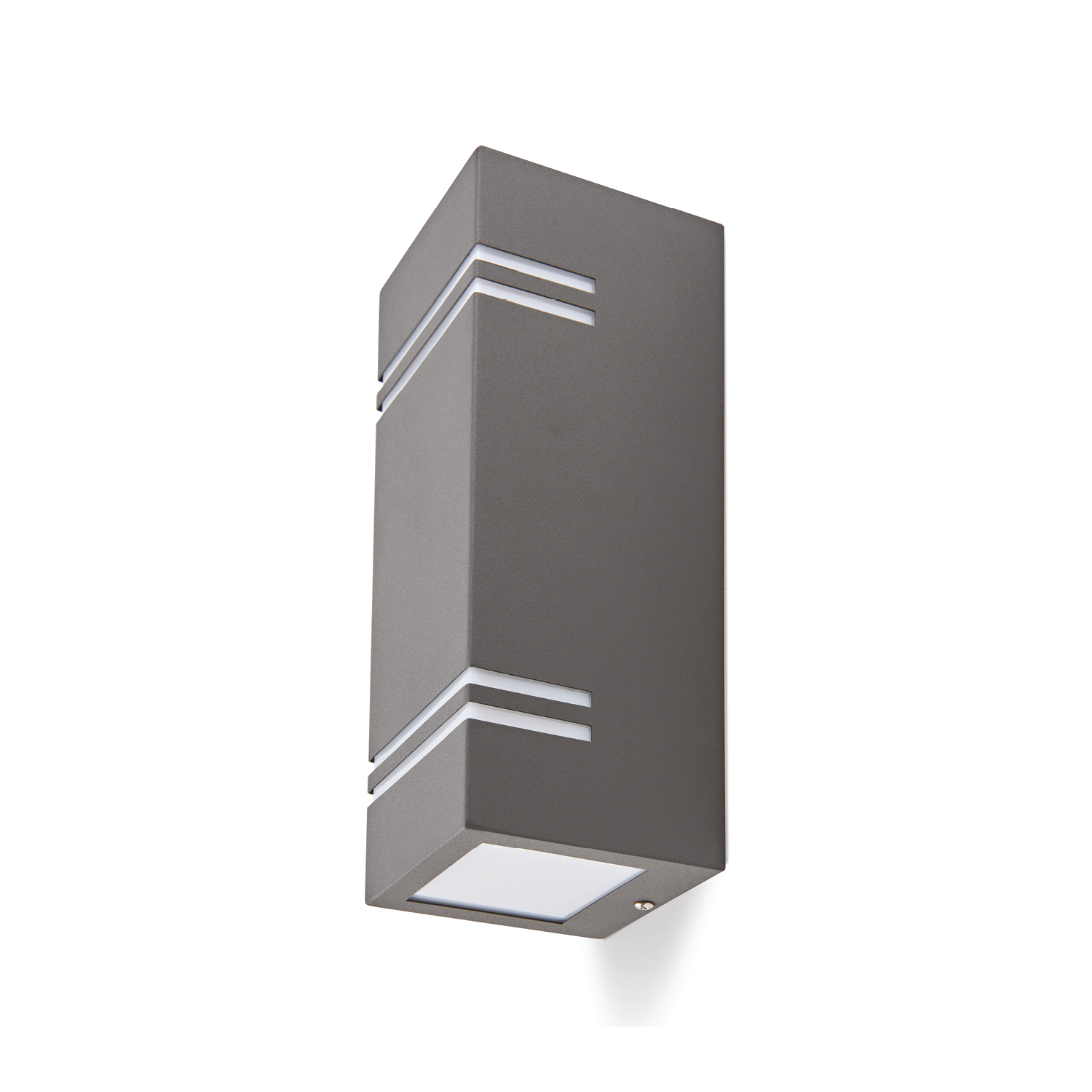 QUAZAR 7 - applique da esterno biemissione 2xGU10 IP44 grigia, KOBI