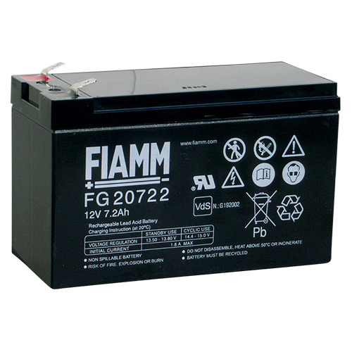 Batteria al piombo ricaricabile 12V 7.2Ah terminale faston 6.3 mm FIAMM