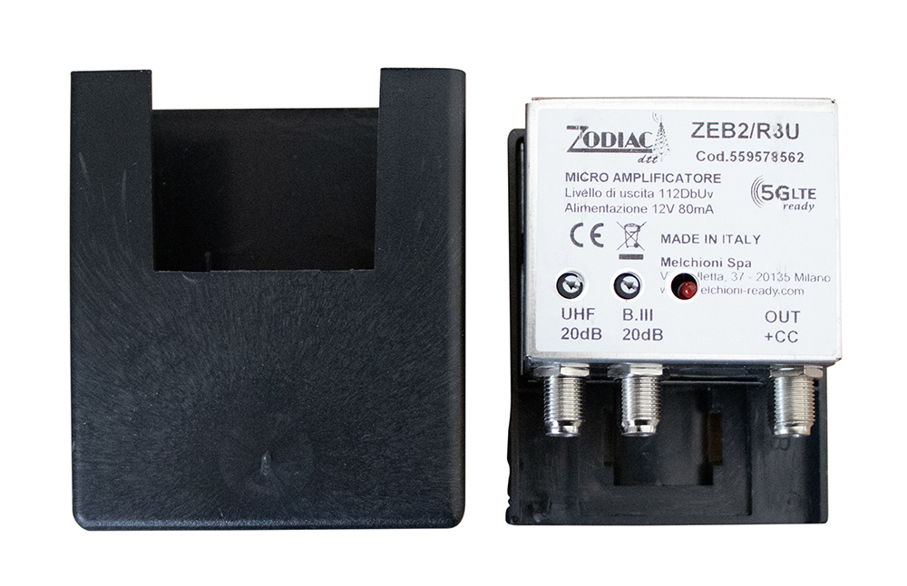 ZEB2R3U - Amplificatore DVB-T2  5G Free da palo a 2 ingressi, banda: III - UHF