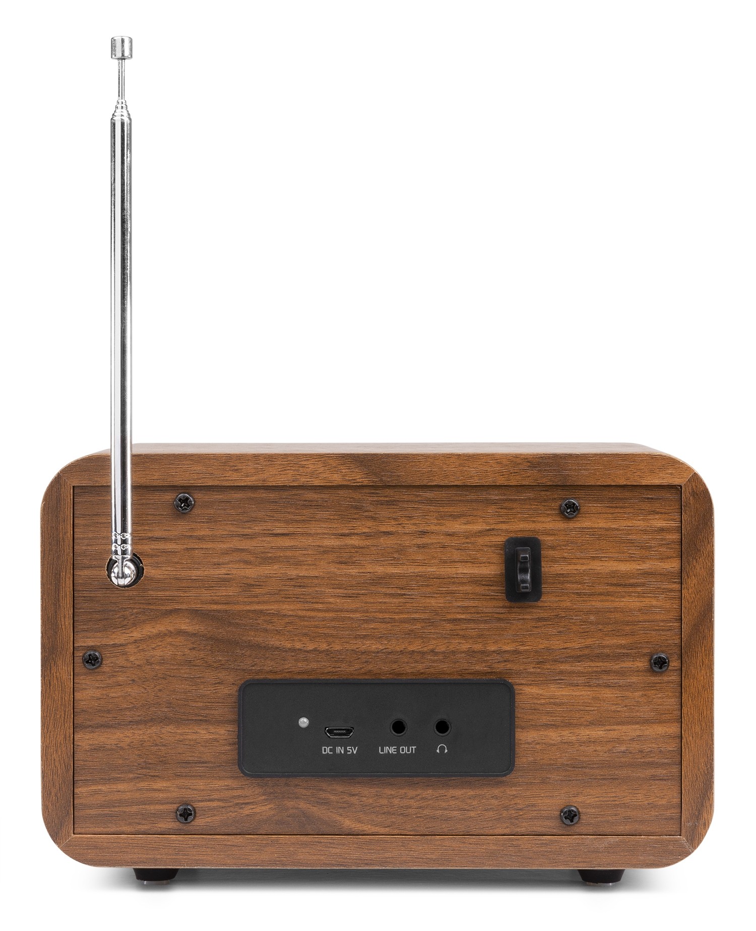 Milano, Radio DAB+/FM con batteria ricaricabile, BT e display, colore noce