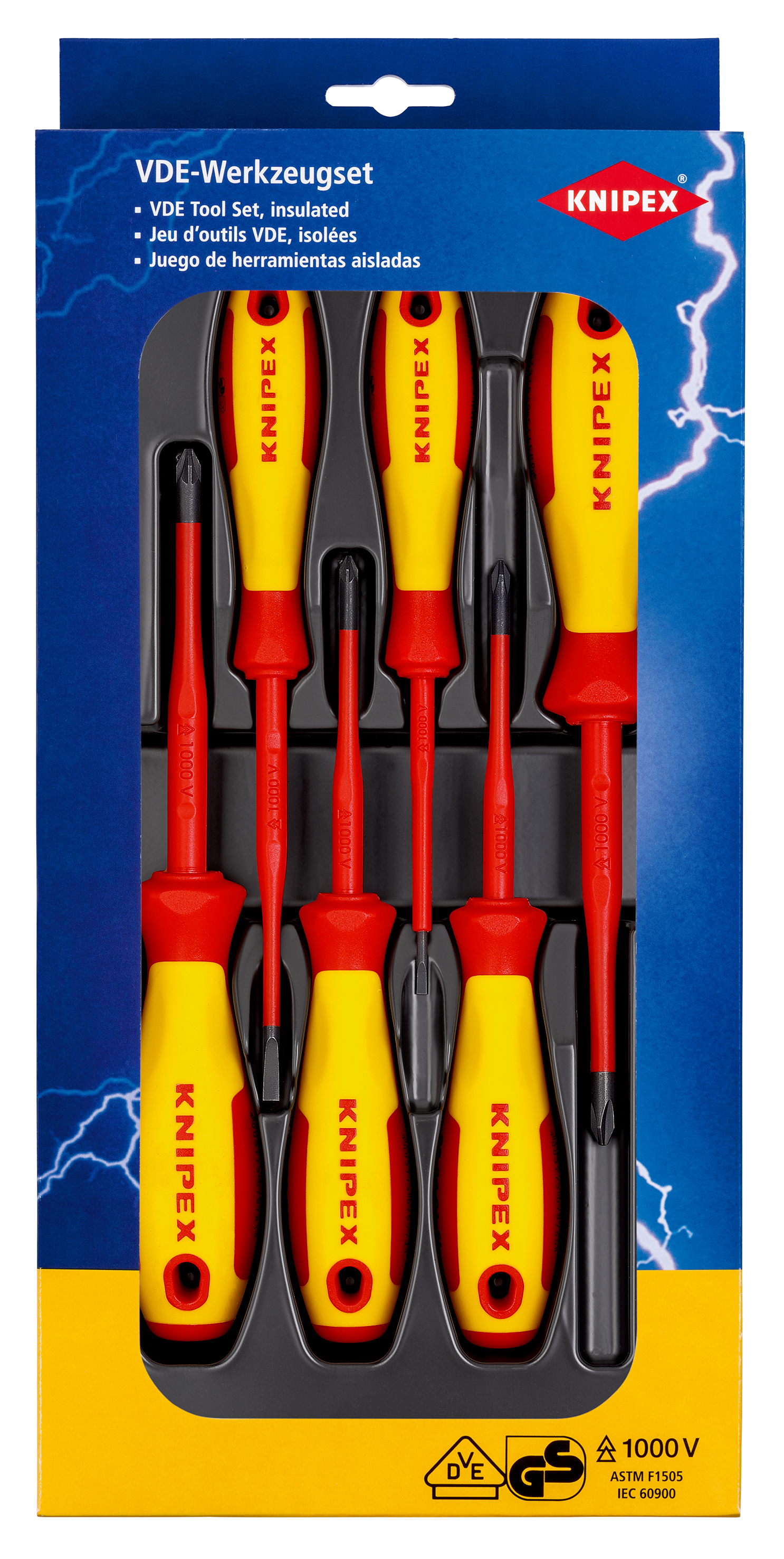 S/PH/PZ Set di  giraviti S/PH/PZ 00 20 12 V04, isolamento a 1000V