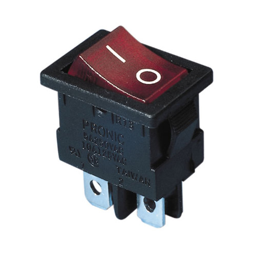 interr. a bilancere luminoso unipolare on-off 10a-125v rosso R131-12C