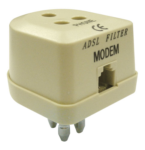 Filtro ADSL con spina presa tripolare