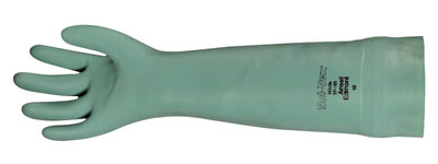 Guanti in nitrile verde 37-185 Solvex, resistenti ad agenti chimici, taglia 9/L