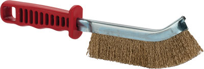 Spazzola con setole in acciaio-ottone, manico in plastica