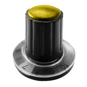 Manopola A Mandrino 26x21 Ø6 Gialla MA/1131G