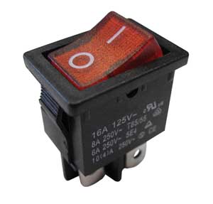 Interruttore A Bilanciere 10A-250V Bipolare Rosso INT/3402H-C
