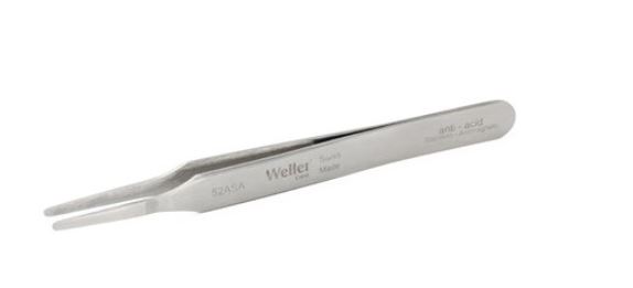 Pinzette di precisione Punte tonde piatte, diritte e flessibili, 52ASA Weller