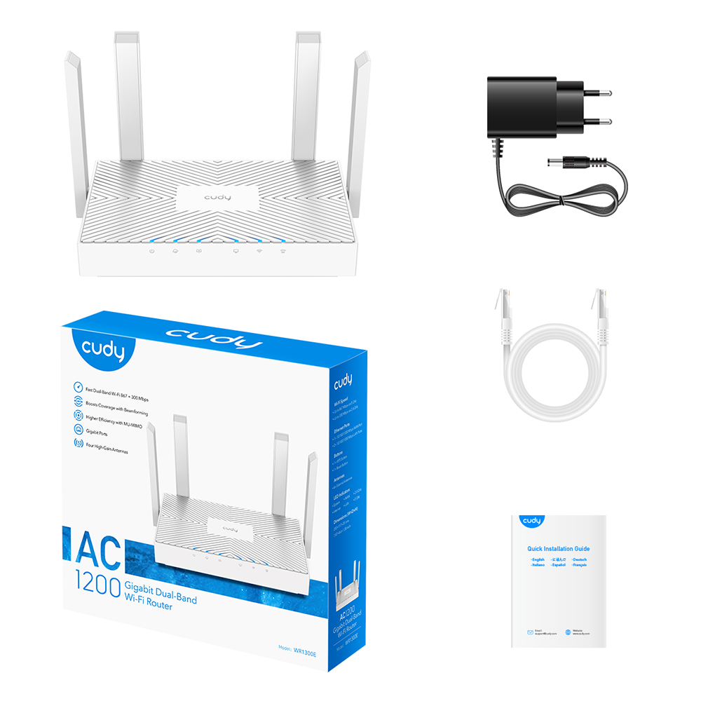WR1300E - AC1200 Gigabit Wi-Fi Router
