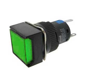 Pulsante Luminoso Quadrato 24V Verde AP/INT/011V-C