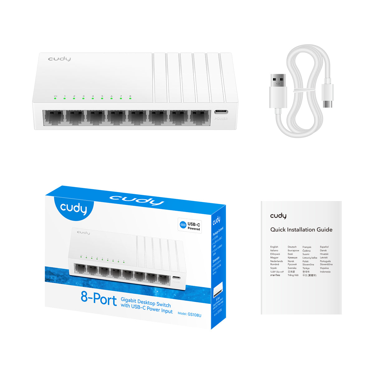 GS108U - 8-Port Gigabit Switch with USB C