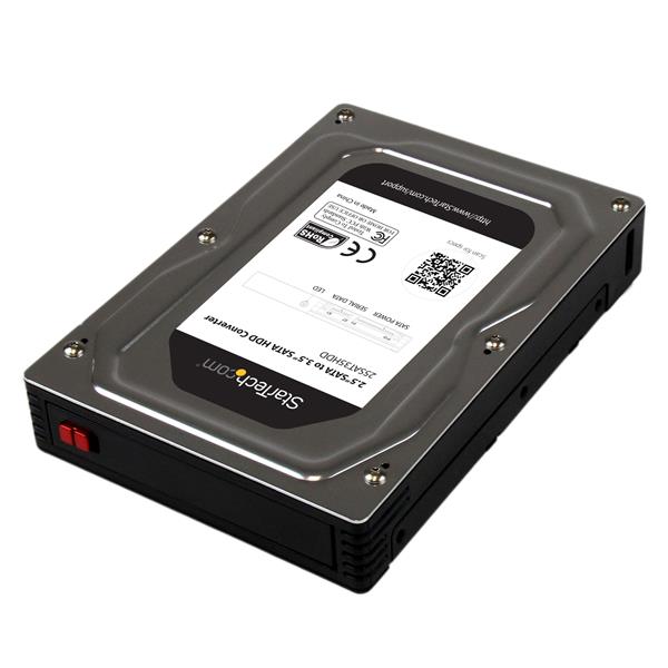 Startech.com 25SAT35HDD Box esterno adattatore per dischi rigidi SATA da 2,5" a 3,5" in alluminio con altezza massima SSD/HDD di 12,5 mm