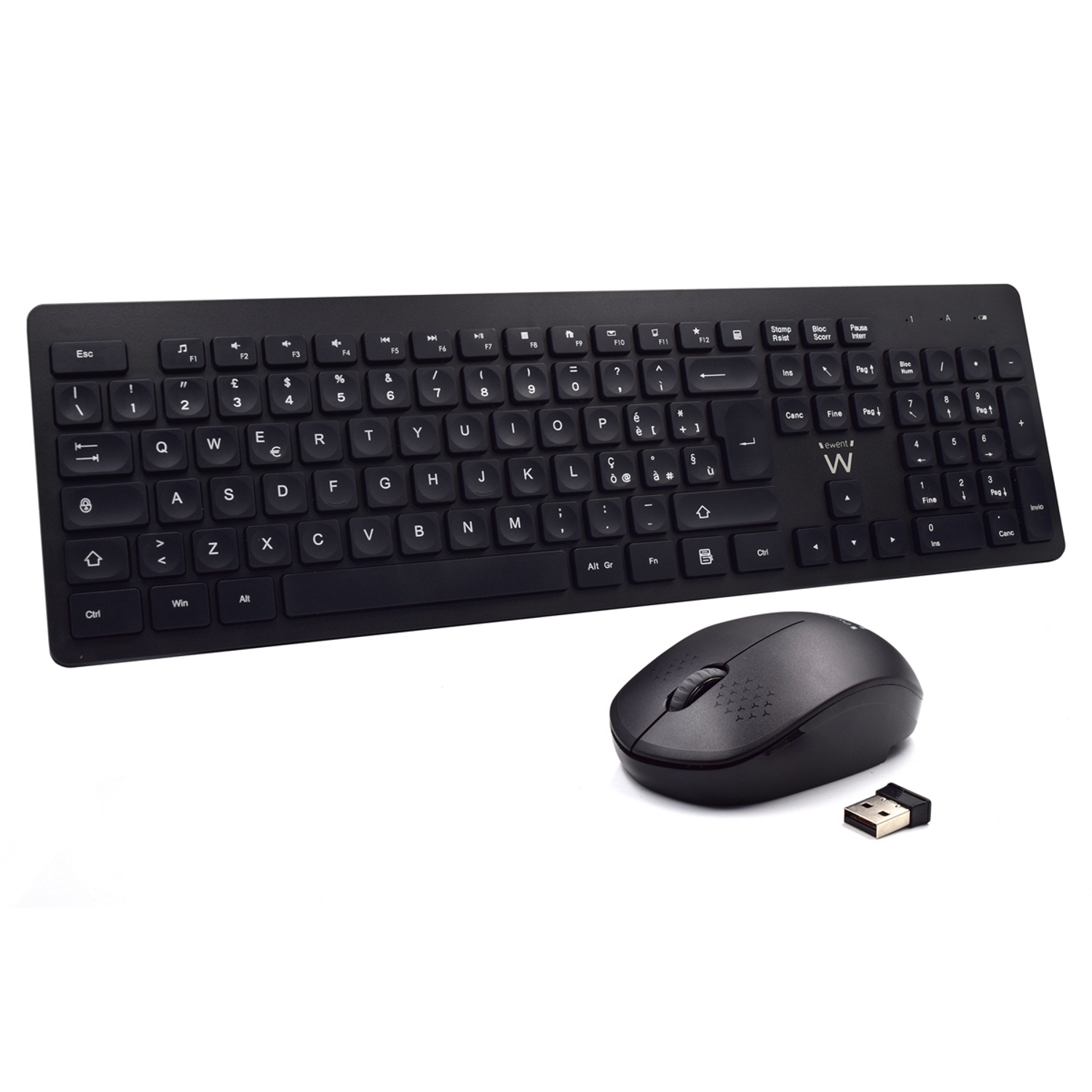 Tastiera e mouse Bundle wireless, tasti concavi - Layout IT