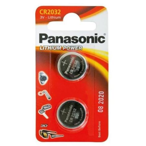 Batterie a bottone al litio Panasonic CR2032 (blister 2 pz)