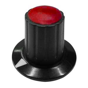 Manopola Nera A Mandrino 26x19 Ø6 Rossa MA/1121R
