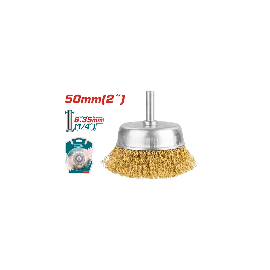 Spazzola a Tazza 50mm Ottone Attacco 1/4" TAC33021
