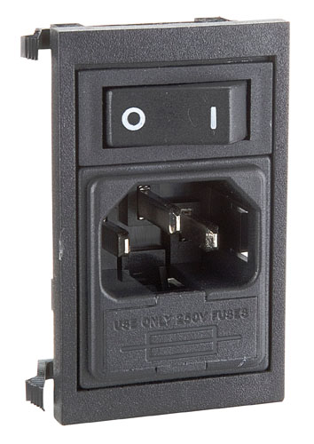 Spina rete tripolare da pannello con portafusibile e interruttore BZ01001 Omega