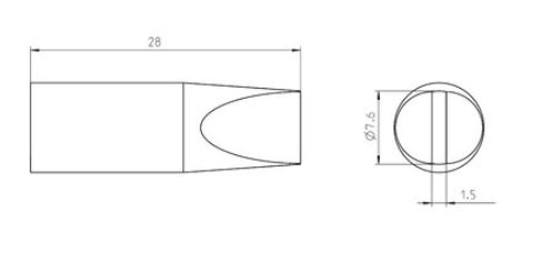 RT Ultra Punta saldante, Ø 7,6  x  1,5 mm T0050106399 Weller
