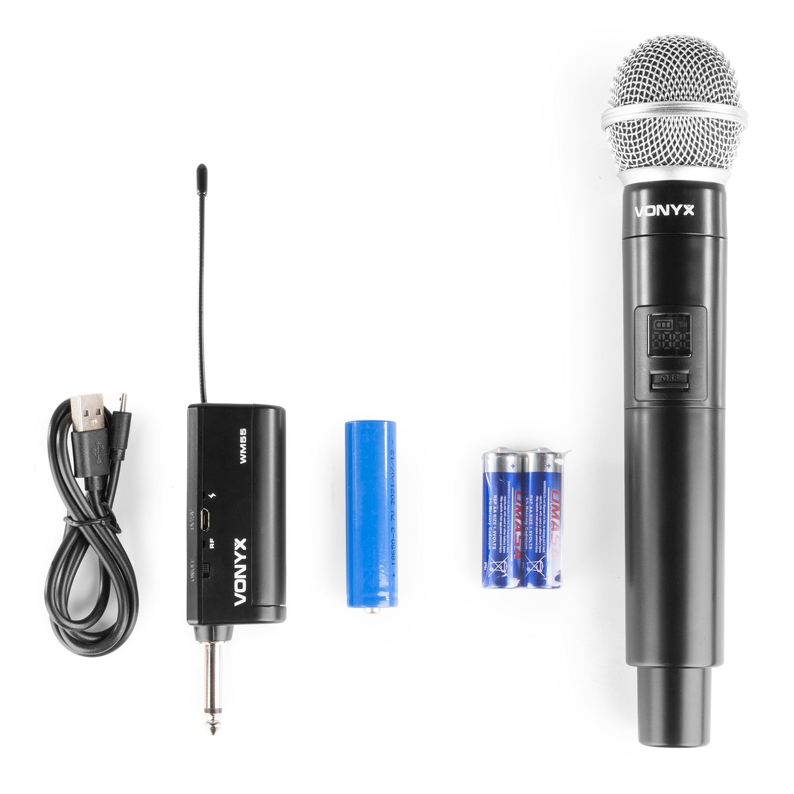 Sistema microfonico UHF PLUG-AND-PLAY con 1 microfono palmare, mod. WM55