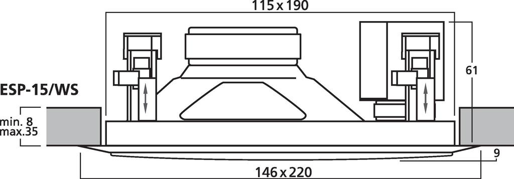 ESP-15/WS - Altoparlante da soffitto PA