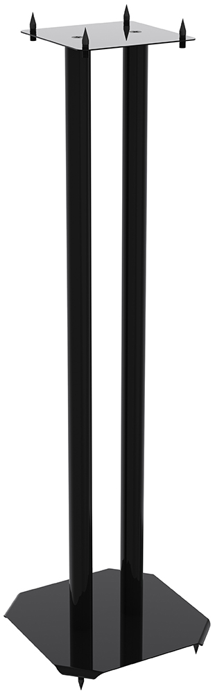 Coppia supporti per diffusori  da pavimento, in metallo vericiato di colore nero, Mod. SD-IR-FLOORSOUND